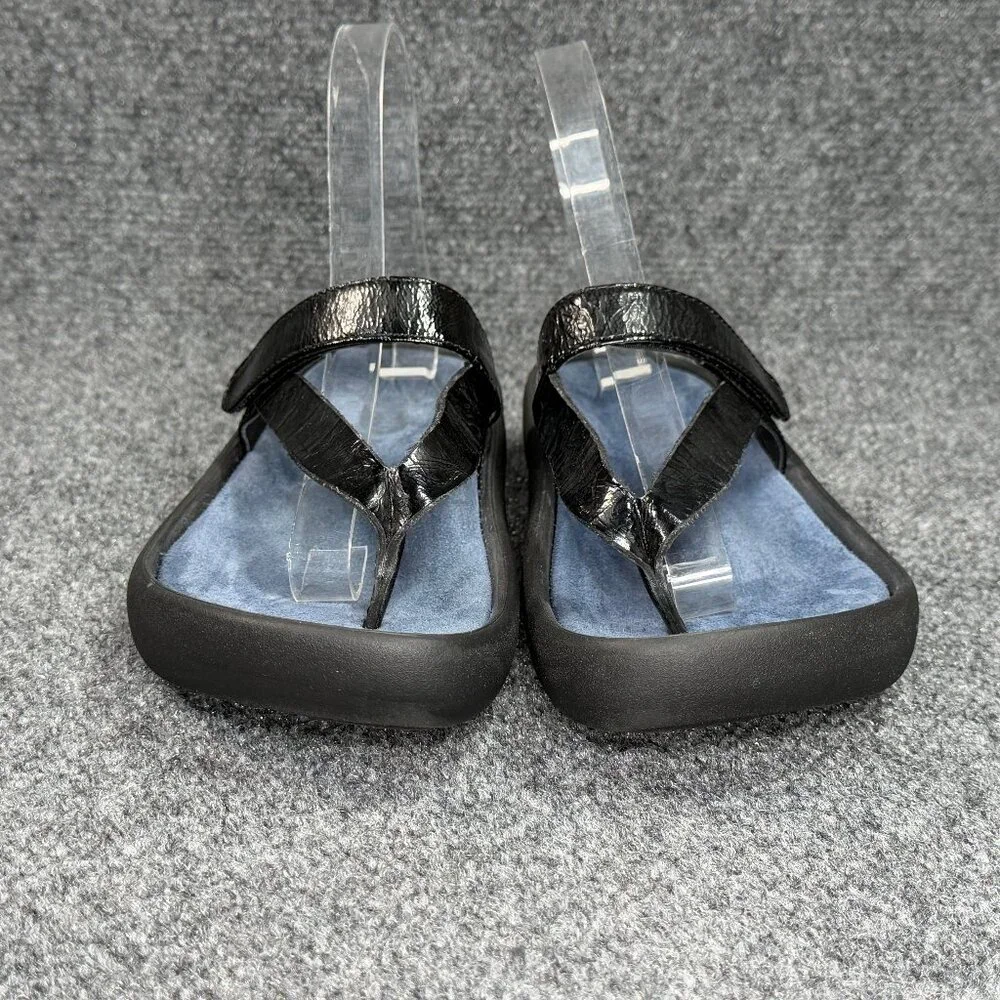 Wolky Tahiti Thong Sandals Women's 7 Black Comfort Casaul Summer Beach Flip Flop